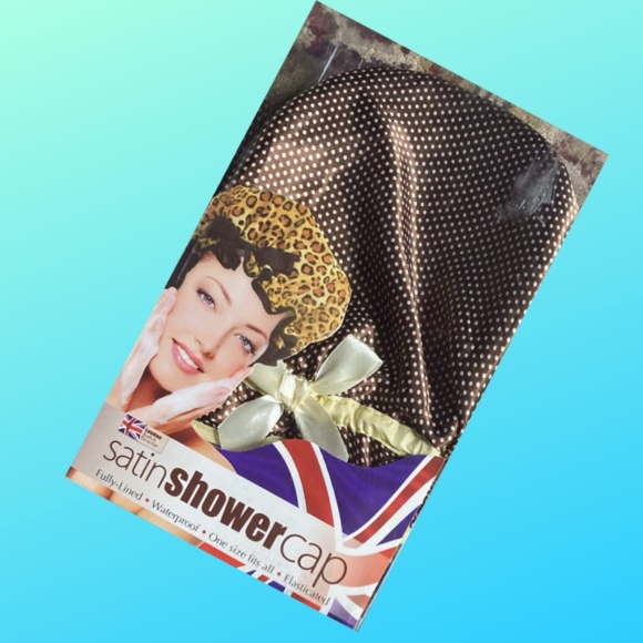 Satin Shower Cap -  Fully Lined Waterproof - Elastic - One Size Fits All - Picture 3 of 6